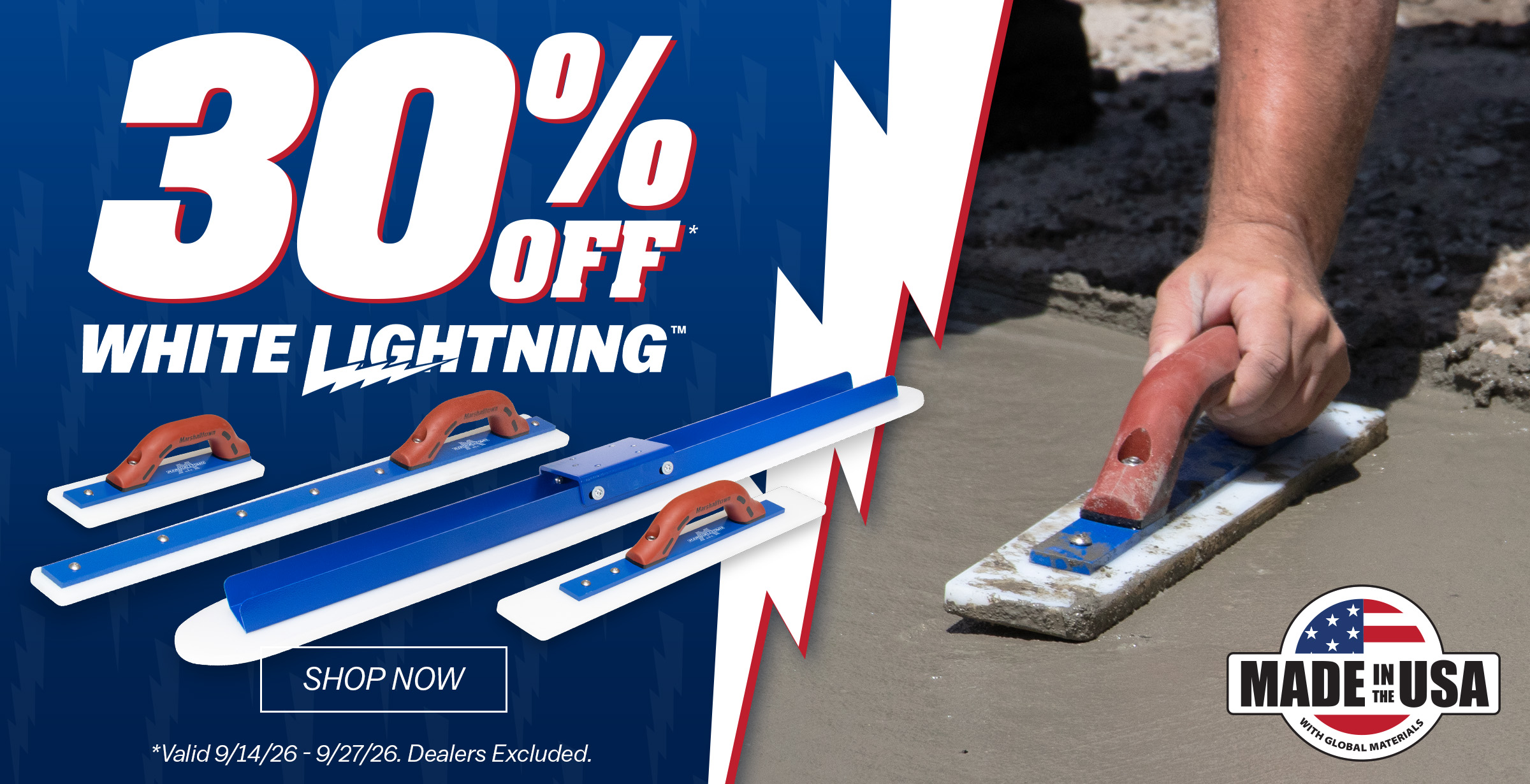 Finish Concrete Faster And Get A Better Surface With 30% off White Lightning Concrete Finishing Products